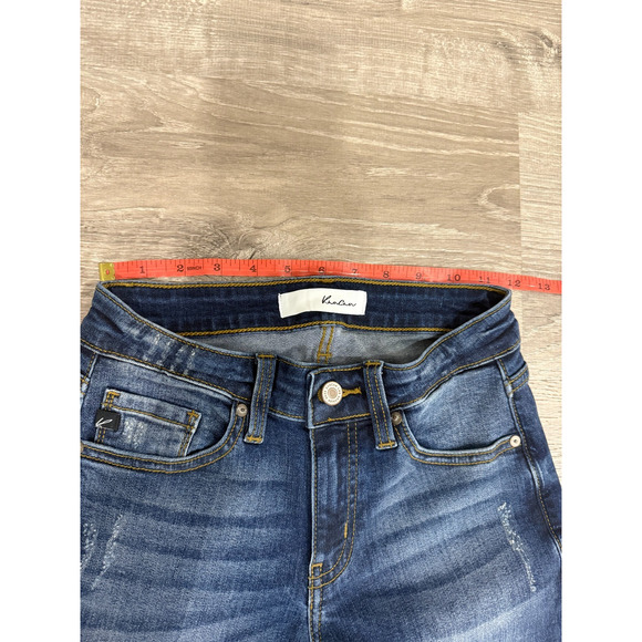 KANCAN Jeans Womens Size 3/25 Blue Denim Skinny ESTILO Distressed Raw Hem - Picture 4 of 8